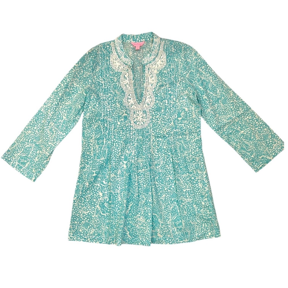 Lilly Pulitzer Sarasota Tunic‎ Small Coastal Chic Resortcore Boho Luxe Beaded